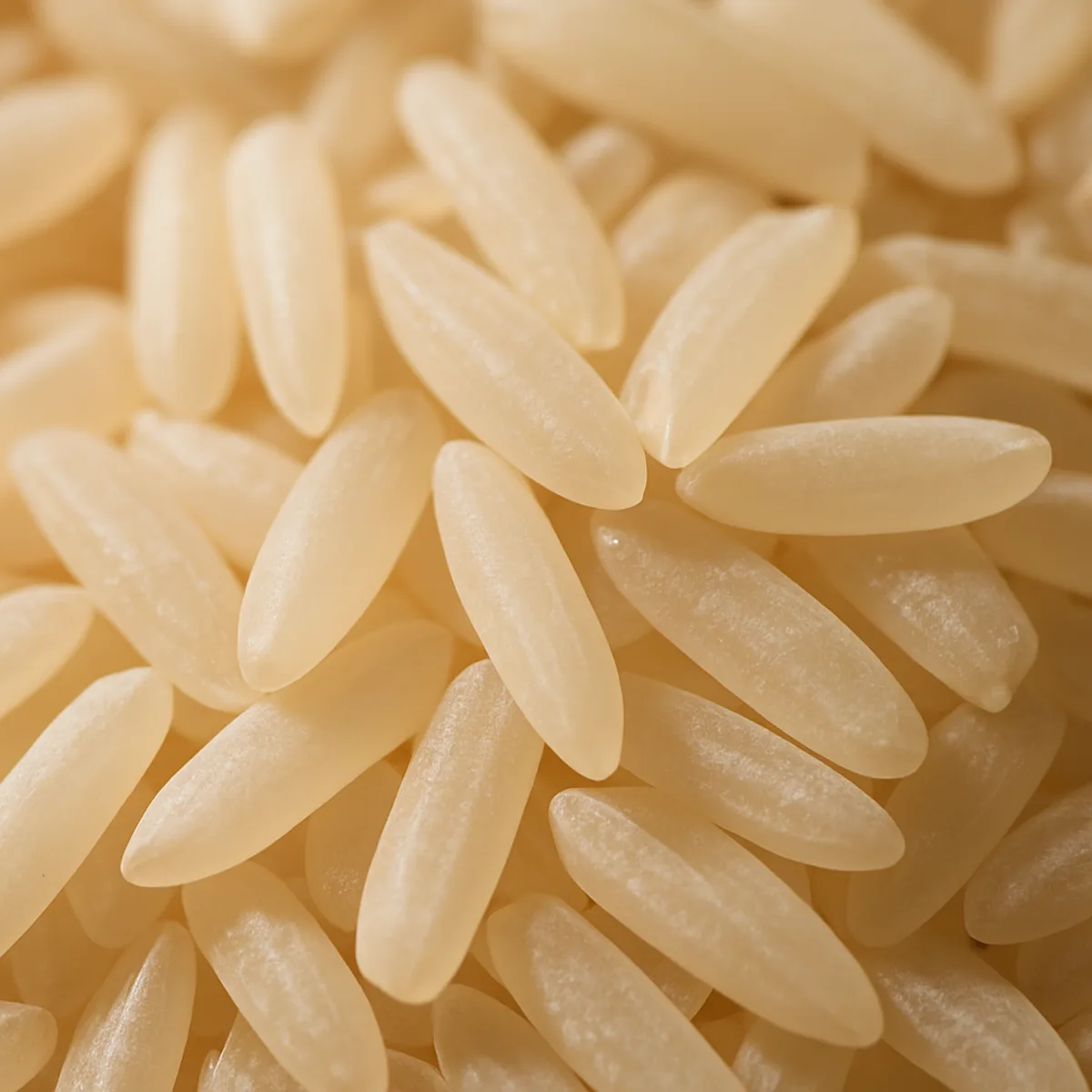 Carefully selected grains of rice